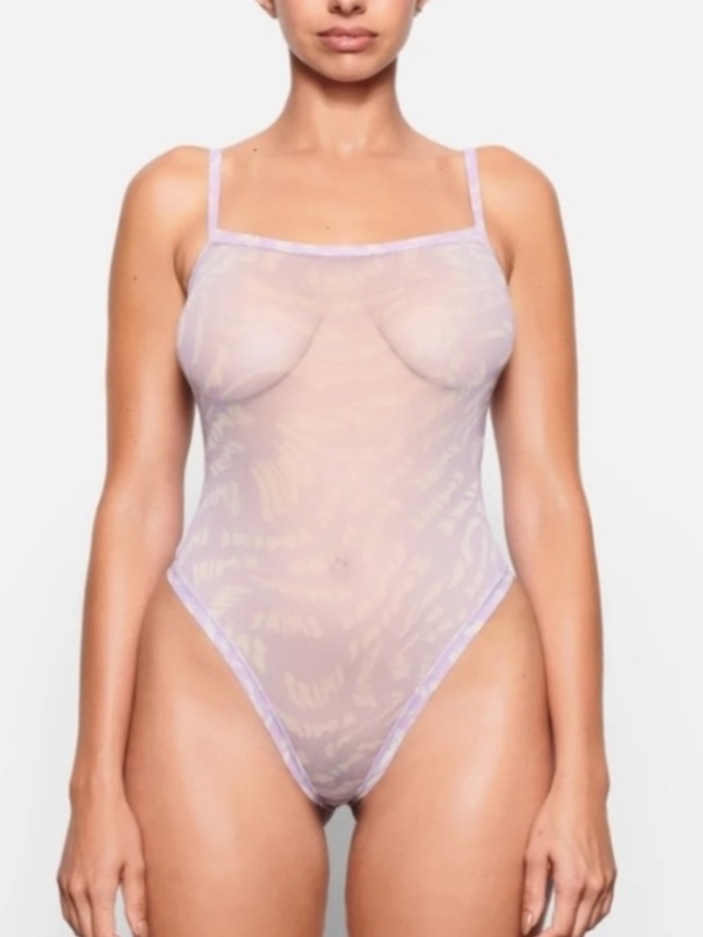 SKIMS Lilac Sheer Bodysuit